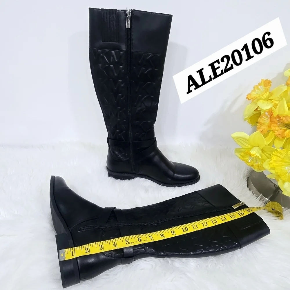 Michael Kors Black Over the Knee Boots with Quilted Design Size 9 1/2M